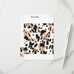 Hochzeitsfarm Cowhide Print RSVP Karte