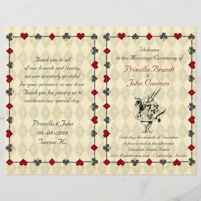 Hochzeitsfeier, Alice im Wunderland (Vorderseite)