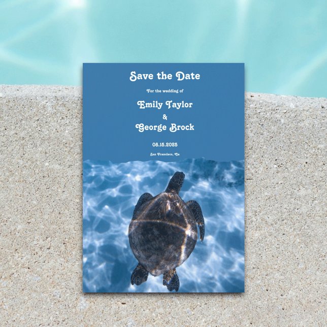 Hochzeitsfeier am Blue Underwater Aquatic Turtle B Save The Date (Von Creator hochgeladen)