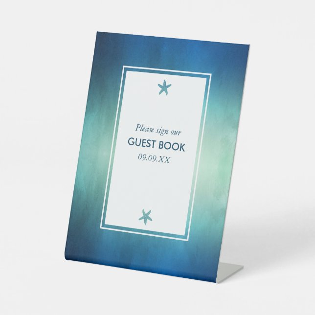 Hochzeitsfeier am Meeresfrüchtestrand Sockelschild (Vorderseite)