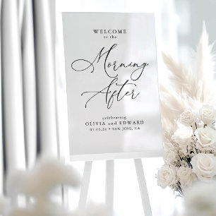 Hochzeitsfeier am Morgen nach Begrüßung Acrylschild