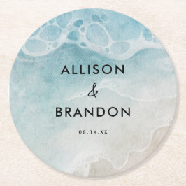 Hochzeitsfeier am Strand Runder Pappuntersetzer