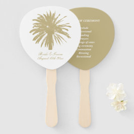 Hochzeitsfeier am Strand von Beige Palmen Fächer