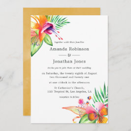 Hochzeitsfeier am tropischen Strand von Watercolor Einladung