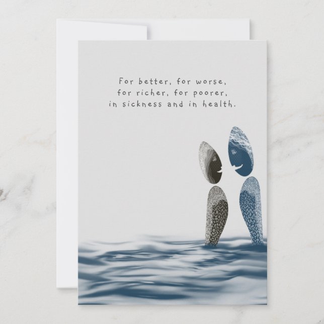 Hochzeitsfeier am Ufer des Blue Ocean Einladung (Vorderseite)