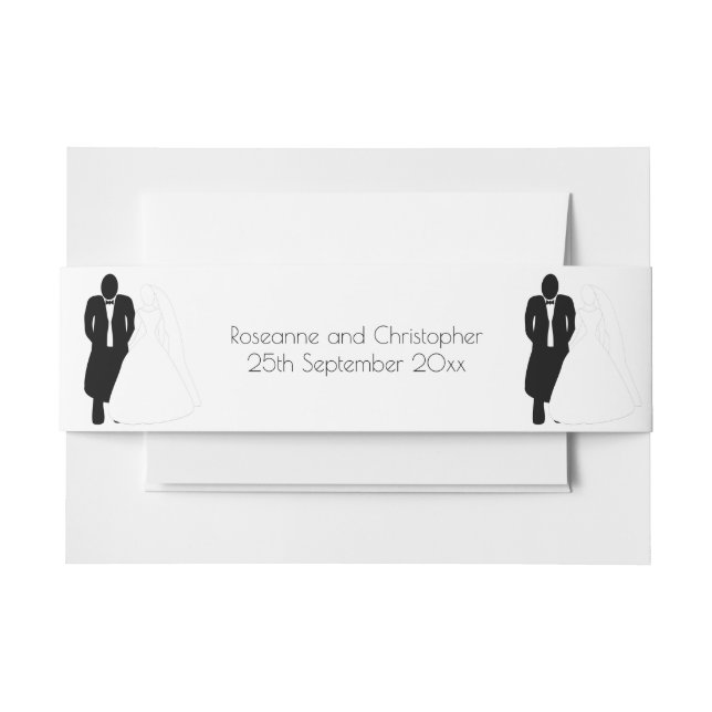 Hochzeitsfeier Bauchband Bräune Einladungsbanderole (Vorderseite Beispiel)