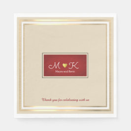 Hochzeitsfeier Beige & Rot Empfang Serviette