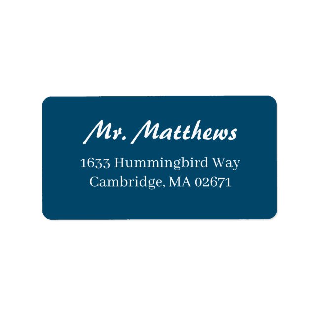 Hochzeitsfeier Blau-Weiß-Rücksendeadresse Adressaufkleber (Vorne)