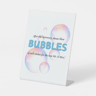 Hochzeitsfeier Bubble abschicken Signatur Sockelschild