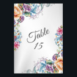 Hochzeitsfeier Bunte Blume Elegante Moderne Tischnummer<br><div class="desc">Hochzeitsfeier Bunte Blume Elegante Moderne Tischnummer. Einzigartiges,  schönes,  stilvolles Design. Leicht personalisiert zu sein. Schriftart Stil,  Größe und Farben können geändert werden. Matching-Elemente sind verfügbar.</div>