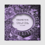 Hochzeitsfeier Danke Lila Blumengestein Magnet<br><div class="desc">Hochzeitsfeier Vielen Dank Lila floraler Elegant Magnet. Einzigartiges,  schönes,  stilvolles Design. Leicht personalisiert zu sein. Schriftart Stil,  Größe und Farben können geändert werden. Matching-Elemente verfügbar.</div>