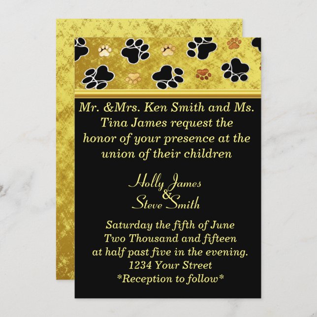 Hochzeitsfeier Einladung (Vorne/Hinten)