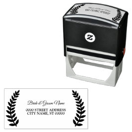 Hochzeitsfeier Elegante Blätter Permastempel