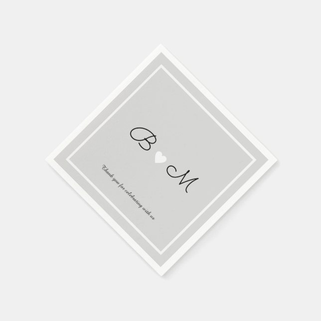 Hochzeitsfeier Empfang grau Serviette (Ecke)