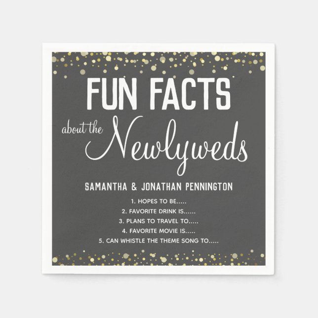 Hochzeitsfeier Facts Minimal Confetti Napkin Serviette (Vorderseite)
