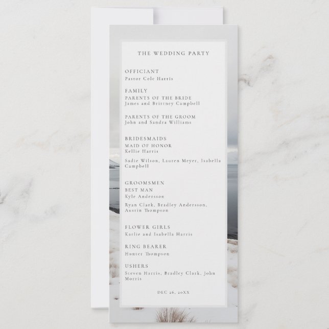 Hochzeitsfeier Foto Landschaft Hochzeitsprogramm Einladung (Rückseite)