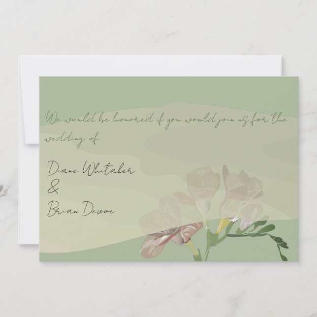 Hochzeitsfeier Fresia Einladung (Vorderseite)