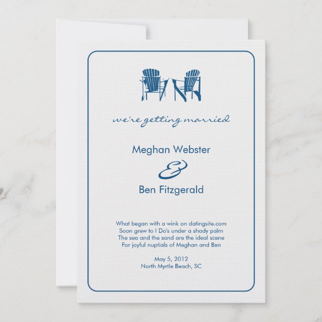 Hochzeitsfeier für Adirondack Einladung (Vorderseite)