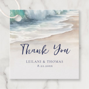 Hochzeitsfeier für den Watercolor Ocean Wave Beach Geschenkanhänger