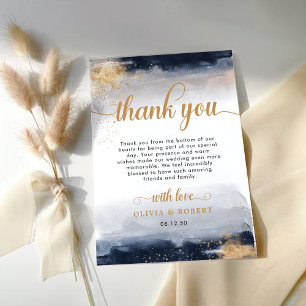 Hochzeitsfeier für die Marine und Gold Danke, Card Dankeskarte