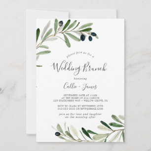 Hochzeitsfeier für moderne Olivenzweige Einladung