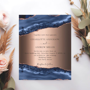Hochzeitsfeier für Navy-Blue-Agate-Rose Abend