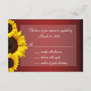 Hochzeitsfeier für Rote und Gelbe Sonnenblumen RSVP Karte