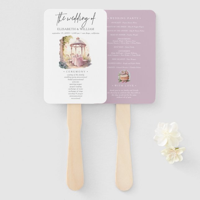 Hochzeitsfeier für Wasserfarben Fächer (Vorne und Hinten)