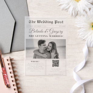 Hochzeitsfeier für Zeitungen - Schwarz-Weiß-Foto