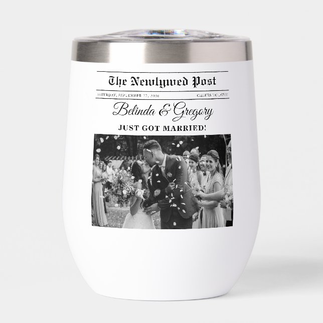 Hochzeitsfeier für Zeitungen - Schwarz-Weiß-Foto (Vorderseite)