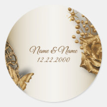 Hochzeitsfeier Golden Floral Schmetterling Vintage