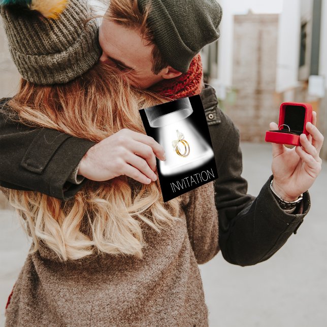 Hochzeitsfeier Golden Rings Moderne Vip Einladung (Wedding Party Golden Rings Modern Vip Invitation)