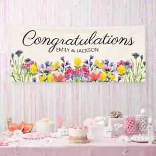 Hochzeitsfeier Gratulation Wildblumen  Banner