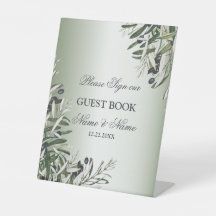 Hochzeitsfeier Grün Blätter Schwarzes Olive Elegan