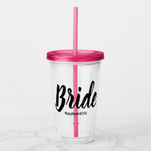 Hochzeitsfeier Hashtag Matching Bachelorette Pink Acryltrinkbecher