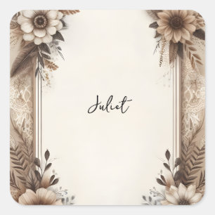 Hochzeitsfeier Herbst-Papierwaren aus recyceltem P Quadratischer Aufkleber