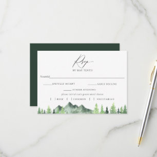 Hochzeitsfeier im Bergwald mit Wahlkarte RSVP Karte