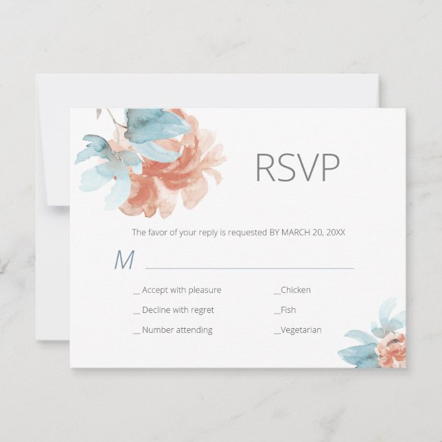 Hochzeitsfeier im Frühling und Hochzeit mit blühen RSVP Karte (Vorderseite)