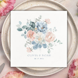 Hochzeitsfeier in Blau und Rosa Serviette