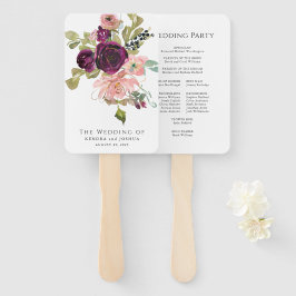 Hochzeitsfeier in Burgund und Rosa Fächer