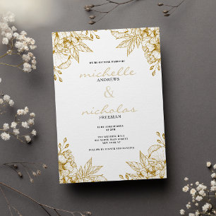 Hochzeitsfeier in Glitzer und Gold Einladung
