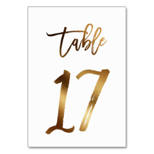 Hochzeitsfeier in Gold-Folie   Tabelle 17 Tischnummer