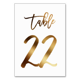 Hochzeitsfeier in Gold-Folie   Tabelle 22 Tischnummer