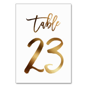 Hochzeitsfeier in Gold-Folie   Tabelle 23 Tischnummer