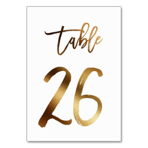 Hochzeitsfeier in Gold-Folie   Tabelle 26 Tischnummer
