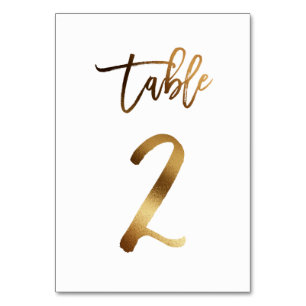 Hochzeitsfeier in Gold-Folie   Tabelle 2 Tischnummer