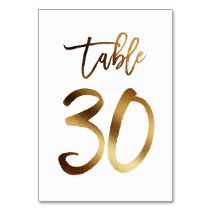 Hochzeitsfeier in Gold-Folie   Tabelle 30 Tischnummer