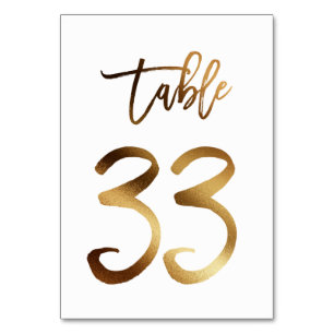 Hochzeitsfeier in Gold-Folie   Tabelle 33 Tischnummer