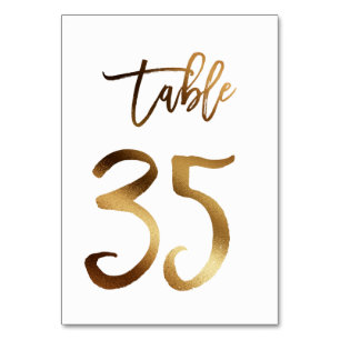Hochzeitsfeier in Gold-Folie   Tabelle 35 Tischnummer