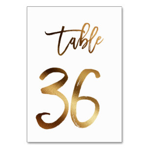 Hochzeitsfeier in Gold-Folie   Tabelle 36 Tischnummer